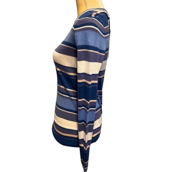Halogen Women's Striped Long Sleeve Button Cuff Sweater, XS, NWT - Picture 6 of 10